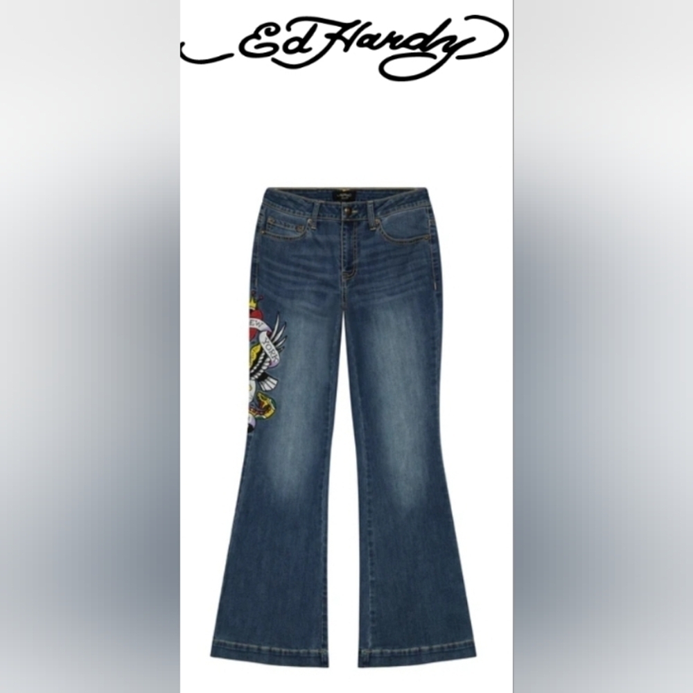 Ed hardy NYC slim flare jean - Picture 7 of 8